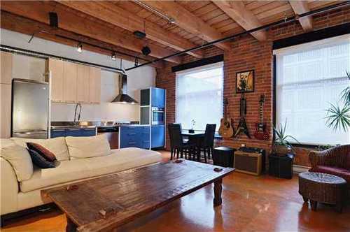 #208 55 E Cordova St Loft Living Room Gastown