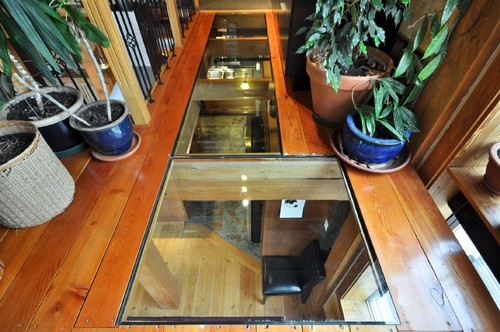 Glass floor loft