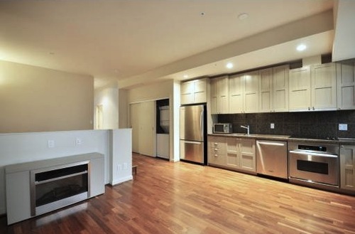 Modern architectural layout at the Qube, Jr 1 Bed living area qube 4