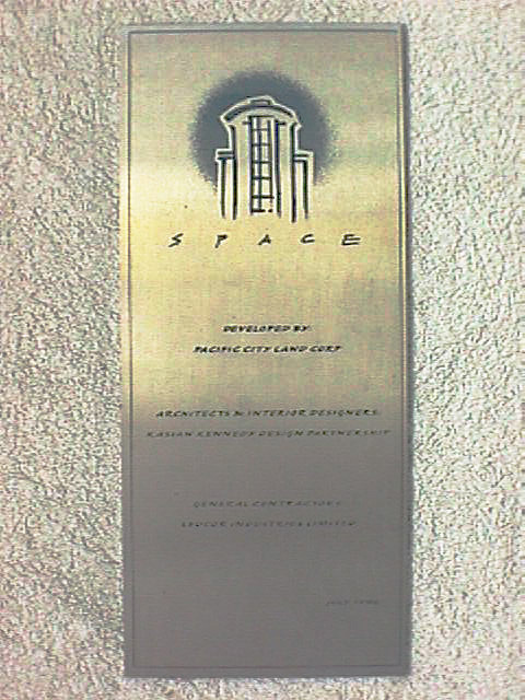 The Space - Building Plaque