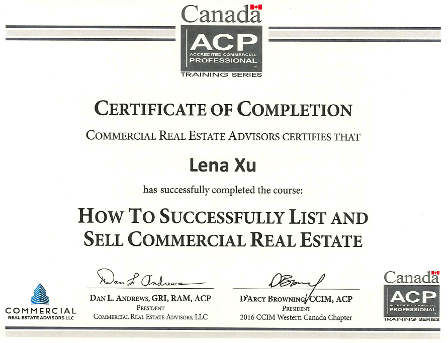commercial real estate certificate