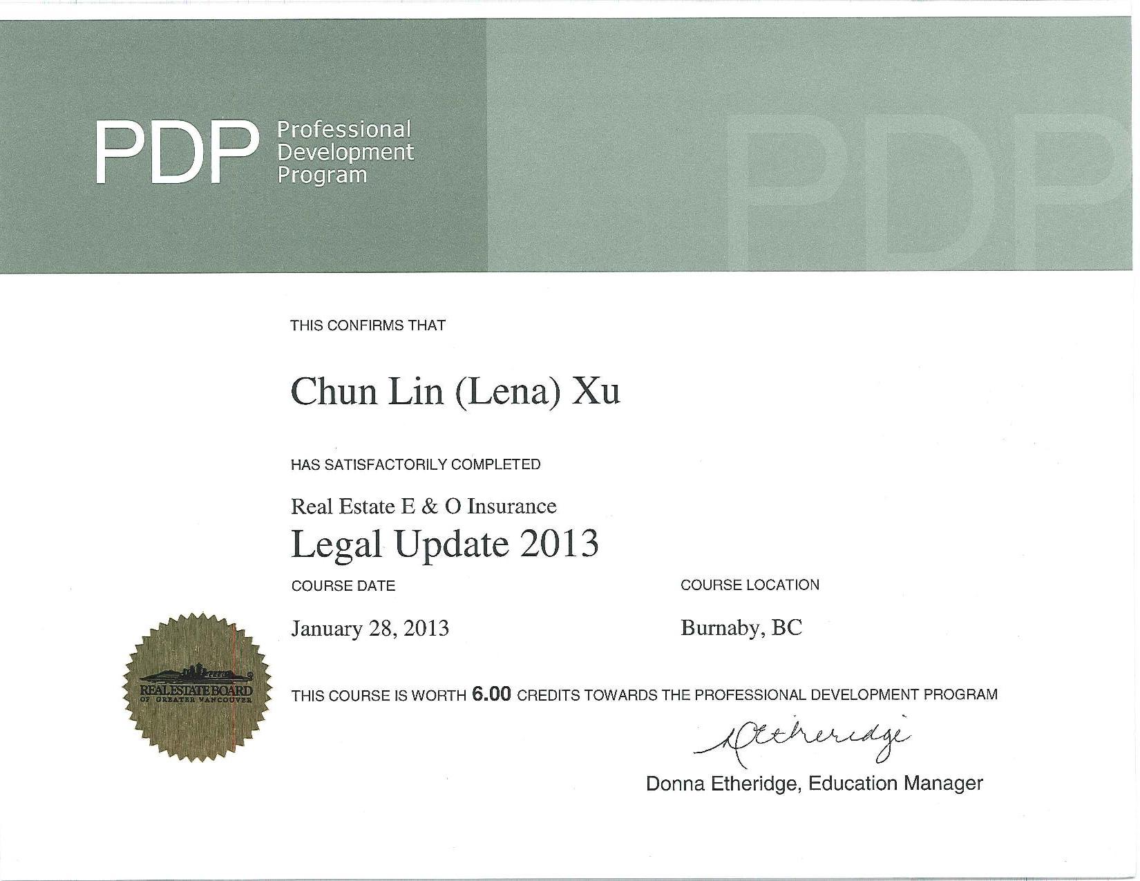 pdp legal update 2013 course