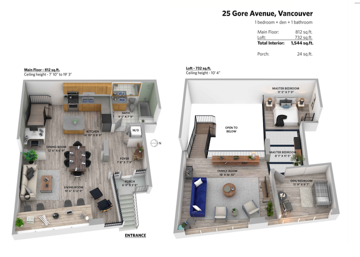 25 gore 3d rendering floor plan for the edge lofts