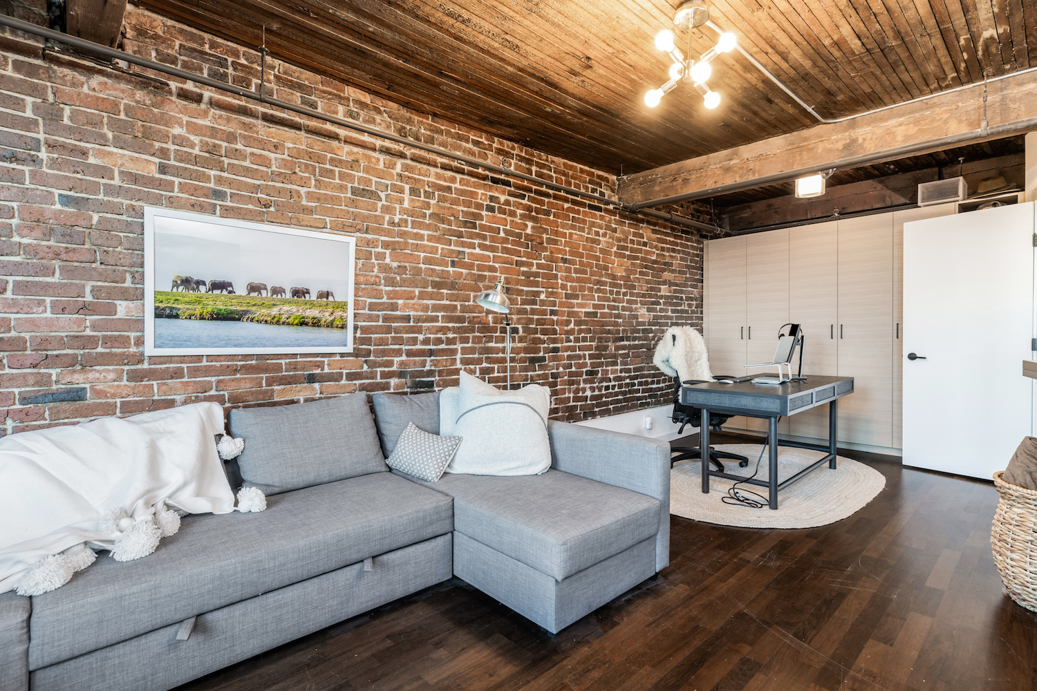 bricks n beams den and bedroom