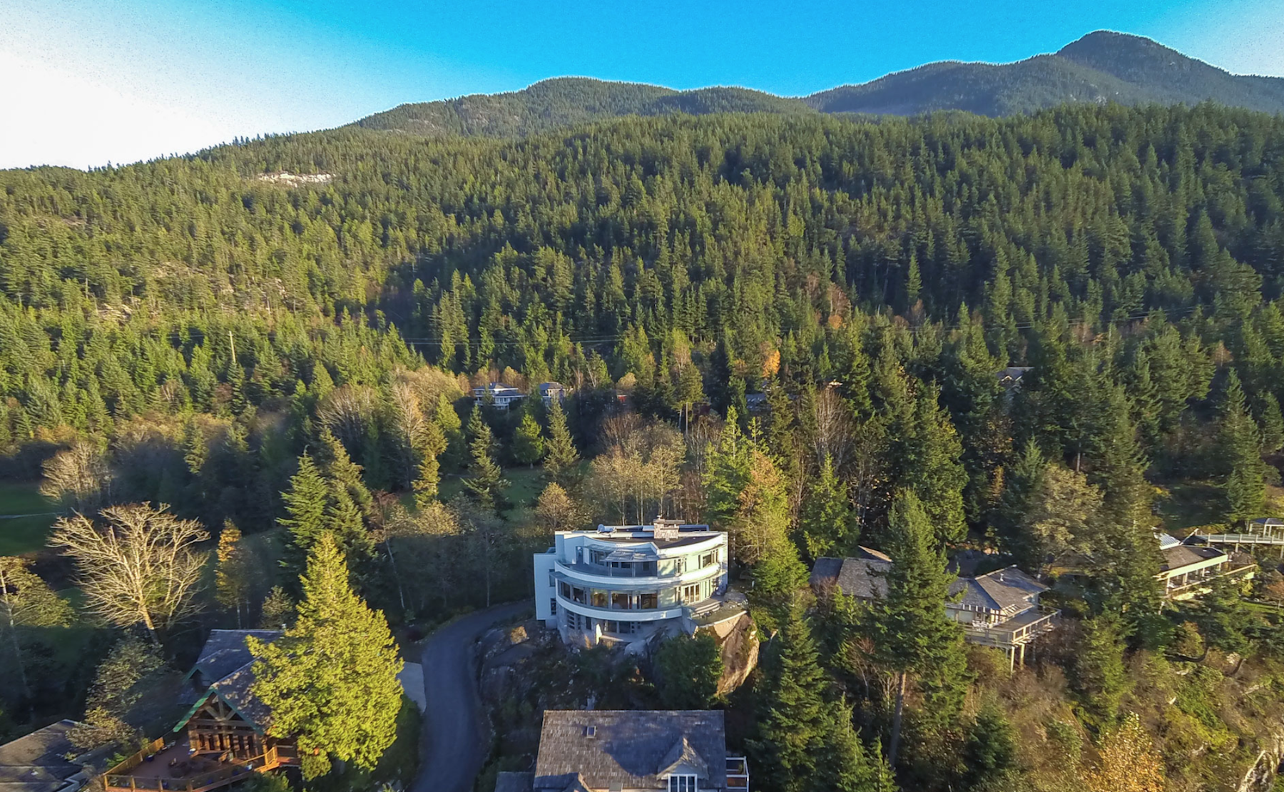 ariel shot west van modern home