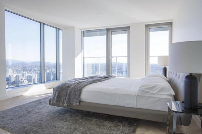 bedroom area with view vancouver house penthouse 1480 howe street