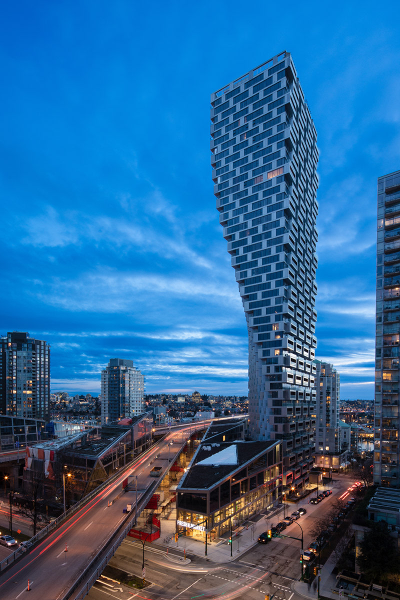 vancouver house dusk exterior 1480 howe street   westbank developments