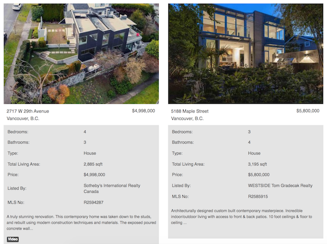 vancouver west modern homes for sale